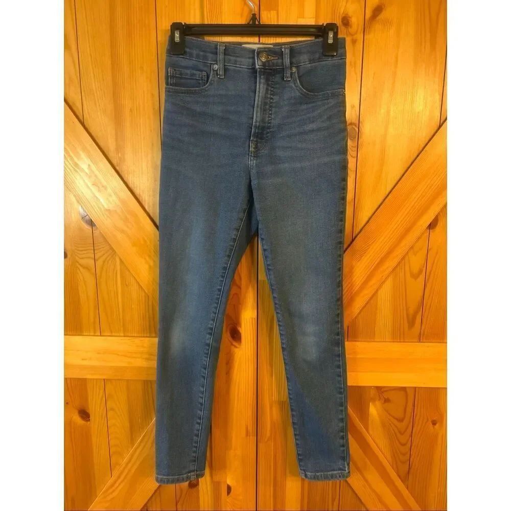 Everlane High Rise Skinny Ankle Mom Jeans, Medium Blue Size 25 (5850)